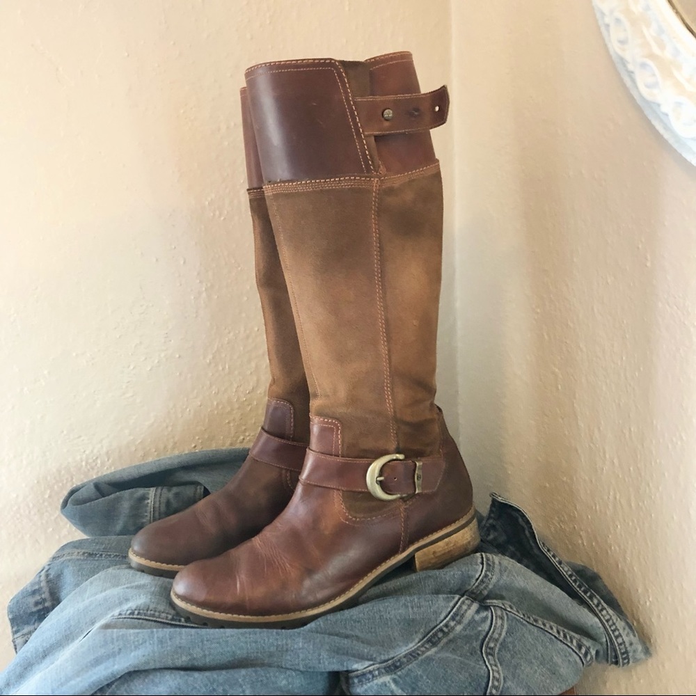 Timberland Mixed Suede and Leather Riding Boots